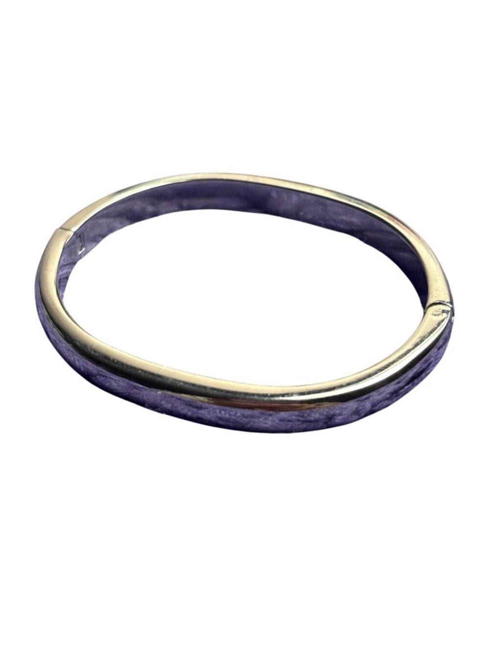 Vintage Silvertone Hinged Clamper Bracelet Made in China 6.5 inches